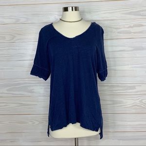Anthropologie Meadow Rue Tee Navy Top Size M